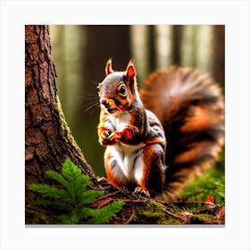 Squirrel In The Forest 12 Canvas Print