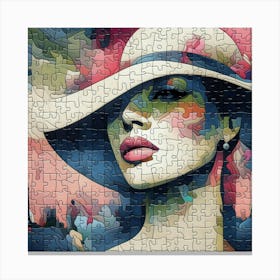 Abstract Puzzle Art French woman in Paris 13 Canvas Print
