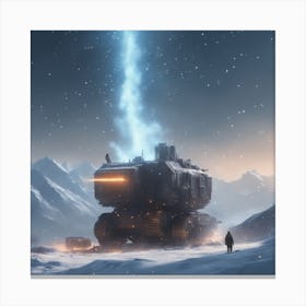 Spaceship In The Snow 1 Canvas Print