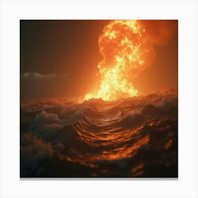 Fire In The Ocean Canvas Print