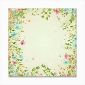 Watercolor Floral Frame 1 Canvas Print