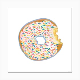 Sprinkle Donut - White Canvas Print