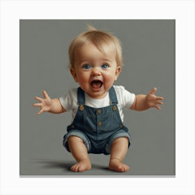 Default Trendy Baby Excited Drawing 3 Canvas Print