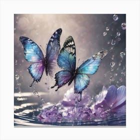 Butterflies In Water Canvas Print