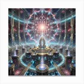 A Majestic And Futuristic Depiction Of The Fractal Canvas Print