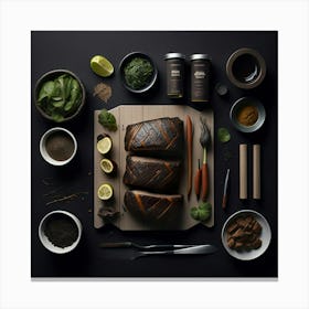 Barbecue Props Knolling Layout (44) Canvas Print