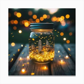 City Lights In A Jar Canvas Print