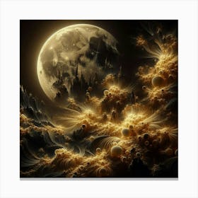 Moon And Stars 7 Canvas Print