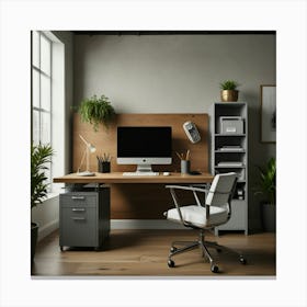 Office working Table  Canvas Print