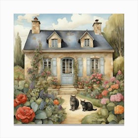 Cat In The Garden Canvas Print