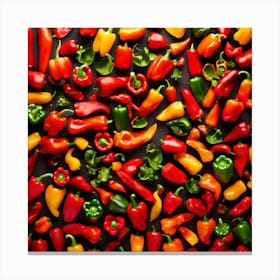Frame Created From Bell Pepper On Edges And Nothing In Middle (85) Canvas Print