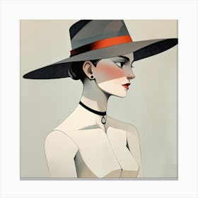 Woman in a Hat 12 Canvas Print