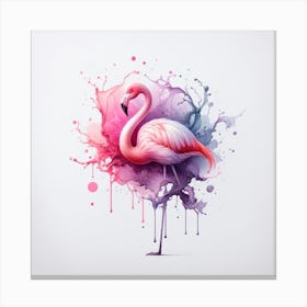 Watercolor Flamingo 2 Canvas Print