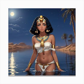 Nile's Grace: A Portrait of a Young Egyptian Maiden Canvas Print