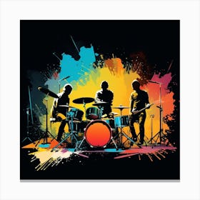 Drums On A Black Background Canvas Print