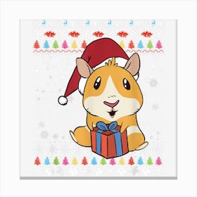 Guinea Pig Santa Hat Design Guinea Pig Christmas Canvas Print