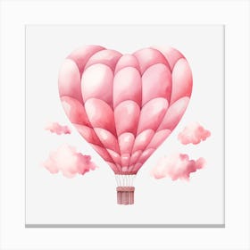 Pink Heart Hot Air Balloon 5 Canvas Print