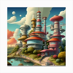 Futuristic City 356 Canvas Print