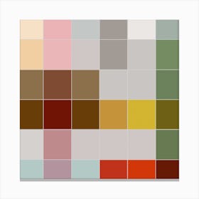 Colorful Checkered Tiles Square Canvas Print