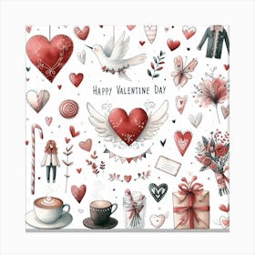 Happy Valentine Day Canvas Print
