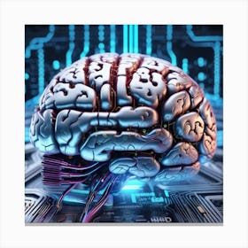 Brain On A Circuit Board 95 Canvas Print