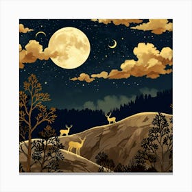 Leonardo Anime Xl A Natural Nighttime Scene With Golden And Br 2 Canvas Print