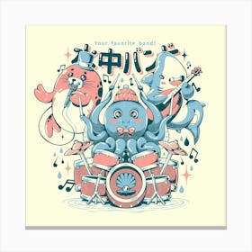 The Ocean Boys - Cute Geek Sea Animals Music Gift 1 Canvas Print
