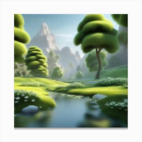 Landscape With Trees 2 Canvas Print