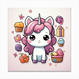 Kawaii Unicorn 15 Canvas Print