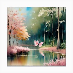 Butterfly In The Water Canvas Print