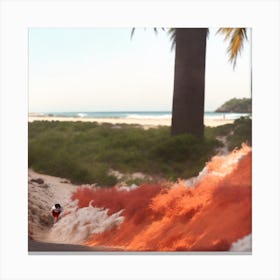 Surfer In The Sand Canvas Print