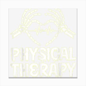 Physical Therapy Skeleton Hand Heartbeat Halloween Canvas Print