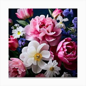 Peonies In A Vase Canvas Print