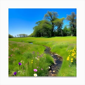 Wildflowers In A Meadow Canvas Print