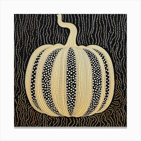 Yayoi Kusama Inspired Pumpkin Black And Orange 12 Canvas Print