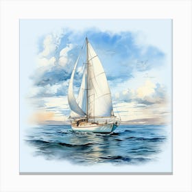 Sailing Boat On Calm Waters Canvas Print