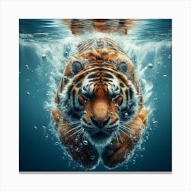Tiger Swimming Underwater 3 Canvas Print