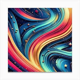 Abstract Colorful Wavy Canvas Print