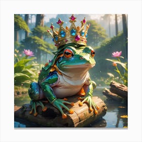 Frog With Crown Canvas Print