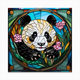 Panda Bear Stained Glass pop art Canvas Print