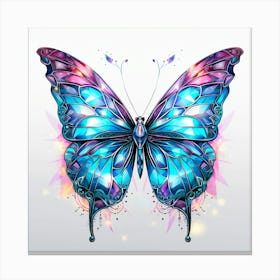 Diamond Butterfly On A White Background Canvas Print