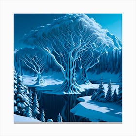 Nature Winter Cold Snow Landscape Canvas Print