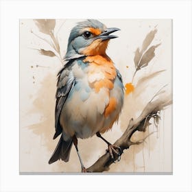 Bird On A Branch Canvas Print