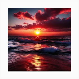 Sunset On The Beach 668 Canvas Print