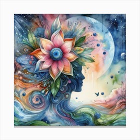Flower In The Head Canvas Print