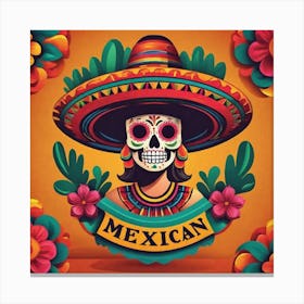 Mexican Skull 72 Canvas Print