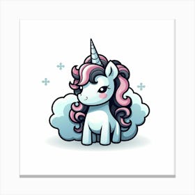 Unicorn On A Cloud 3 Canvas Print