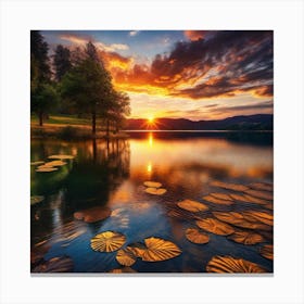 Sunset Over Lake 21 Canvas Print