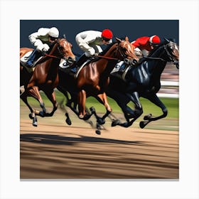 Jockeys Racing On The Track 6 Canvas Print