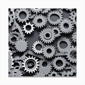 Gears On A Black Background 40 Canvas Print